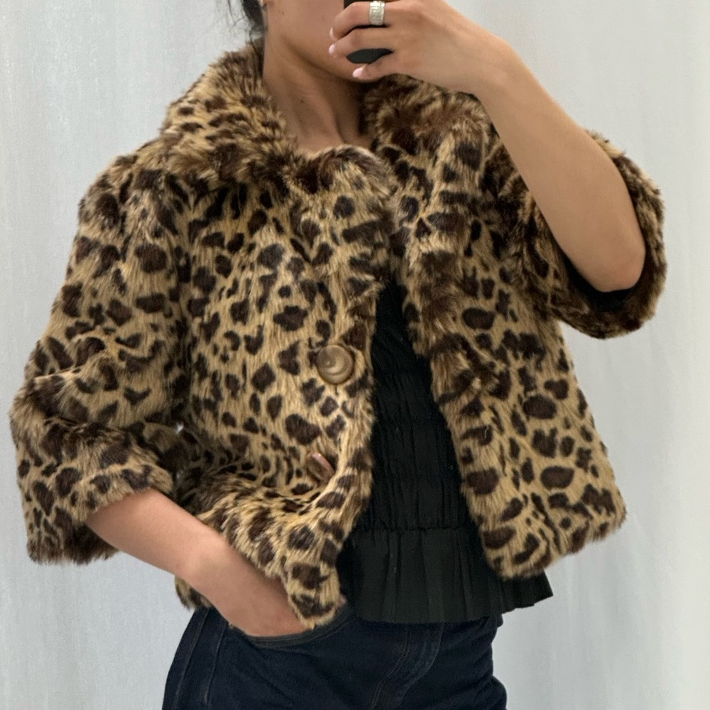 Y2K leopard print coat